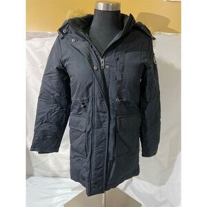 Orolay Down Kids Blue Parka Coat Faux Fur Hood Size 10-12 Winter